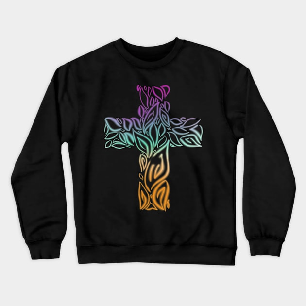 Glow Cross Crewneck Sweatshirt by Bluefire